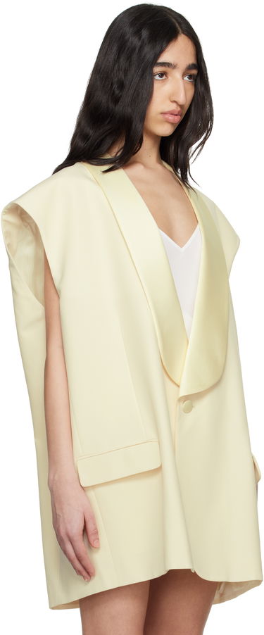 Väst Maison Margiela MM6 Maison Margiela Satin Lapel Vest Gul | S62FB0069 M35436, 1