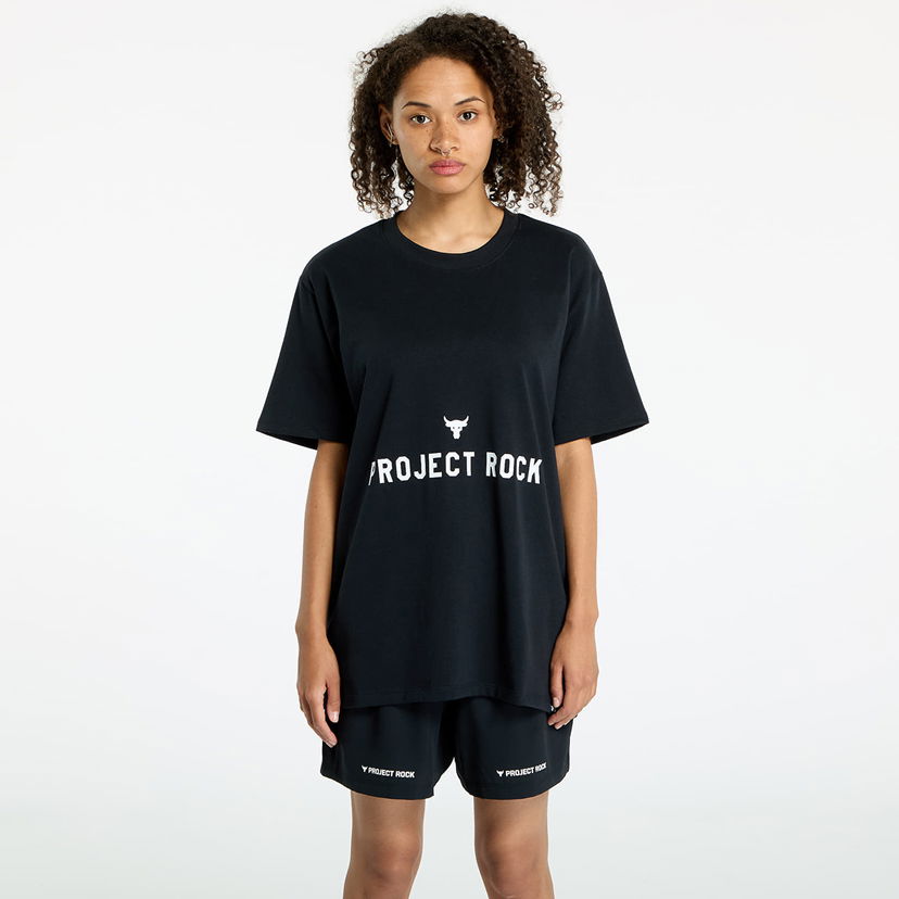 T-shirt Under Armour Project Rock Campus Q3 T-Shirt Black/ White Svart | 1386440-001