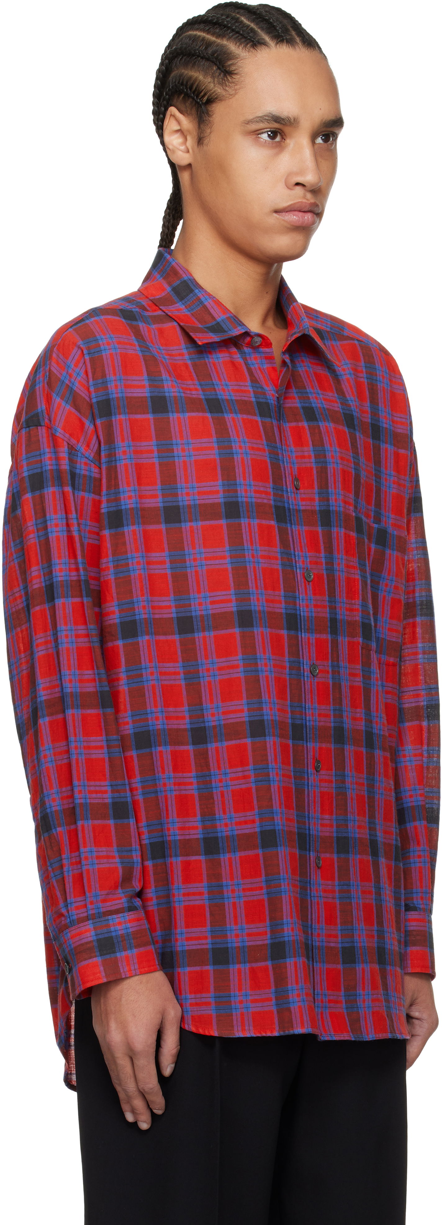 Skjorta The Row The Row Lancaster Plaid Shirt Röd | 882-W3796, 1