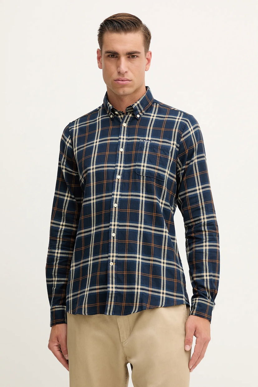 Skjorta Barbour Barbour CROSSFELL Regular Fit Button-Down Shirt Blå | MSH4995