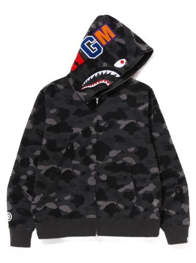 Sweatshirt BAPE Color Camo Shark Full Zip Hoodie Svart | 1J20-115-003