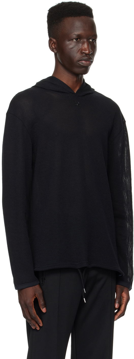 Sweatshirt Courrèges Courrèges Mesh Hoodie Svart | 124JHO027JS0069, 1