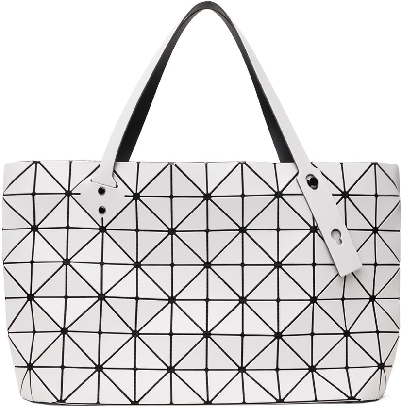 Tygpåse BAO BAO ISSEY MIYAKE Geometric Pattern Tote Bag Vit | BB48AG402