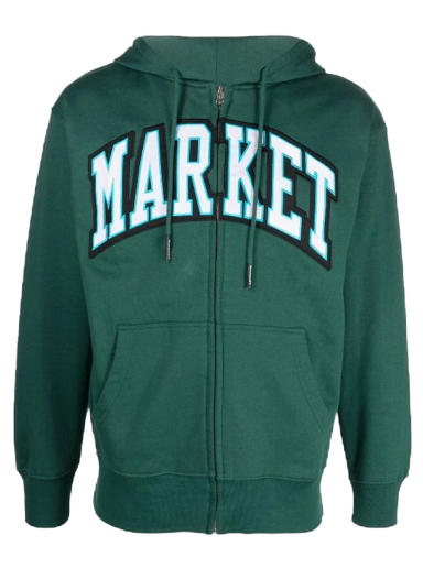 Sweatshirt MARKET Arc Zip-Up Hoodie Grön | 397000384-2