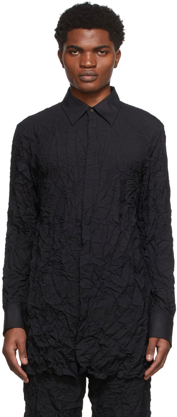 Skjorta Dion Lee Crinkle Button-Up Shirt Svart | C5017S22