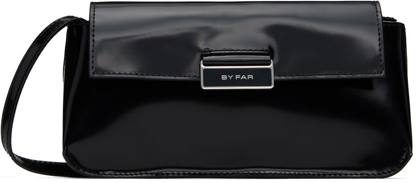 Axelväska BY FAR Semi Patent Leather Shoulder Bag Svart | 23PFTPCOBLWSMA