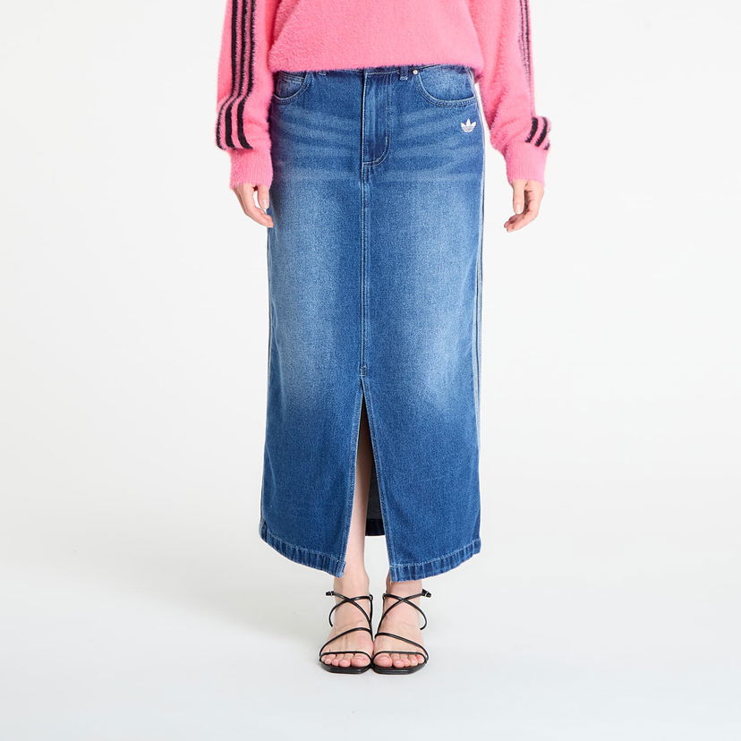 Kjol adidas Originals Adicolor 3-Stripes Denim Pencil Skirt Blå | JW2658