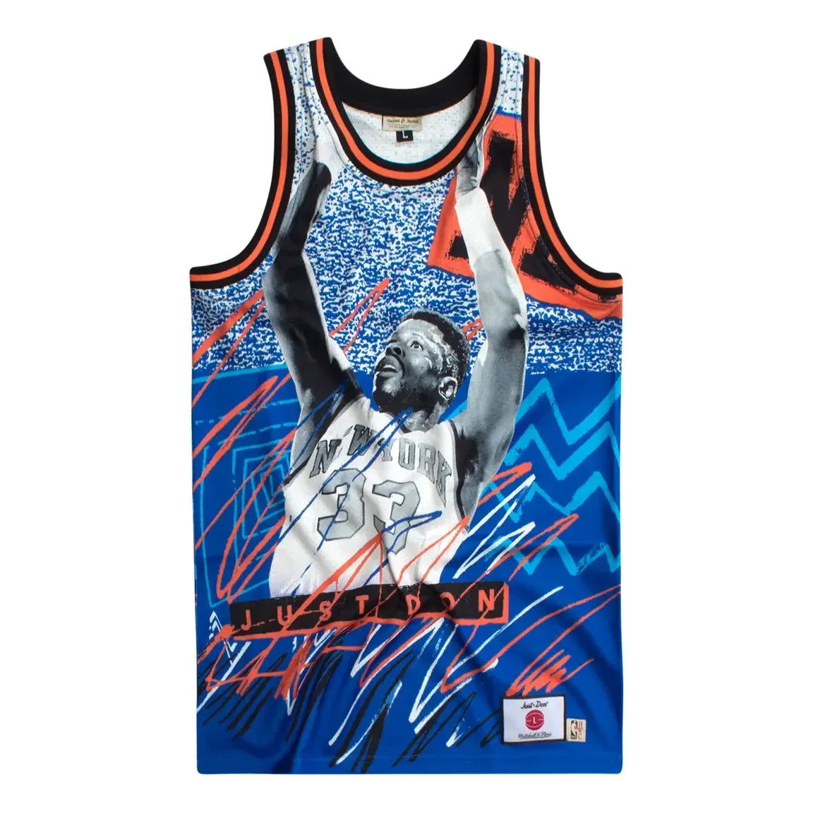 Linne Mitchell & Ness Mitchell & Ness x JUST DONNY New York Knicks Basketball Jersey Blå | DJY1PTRY-NYKNG180453PEW, 0