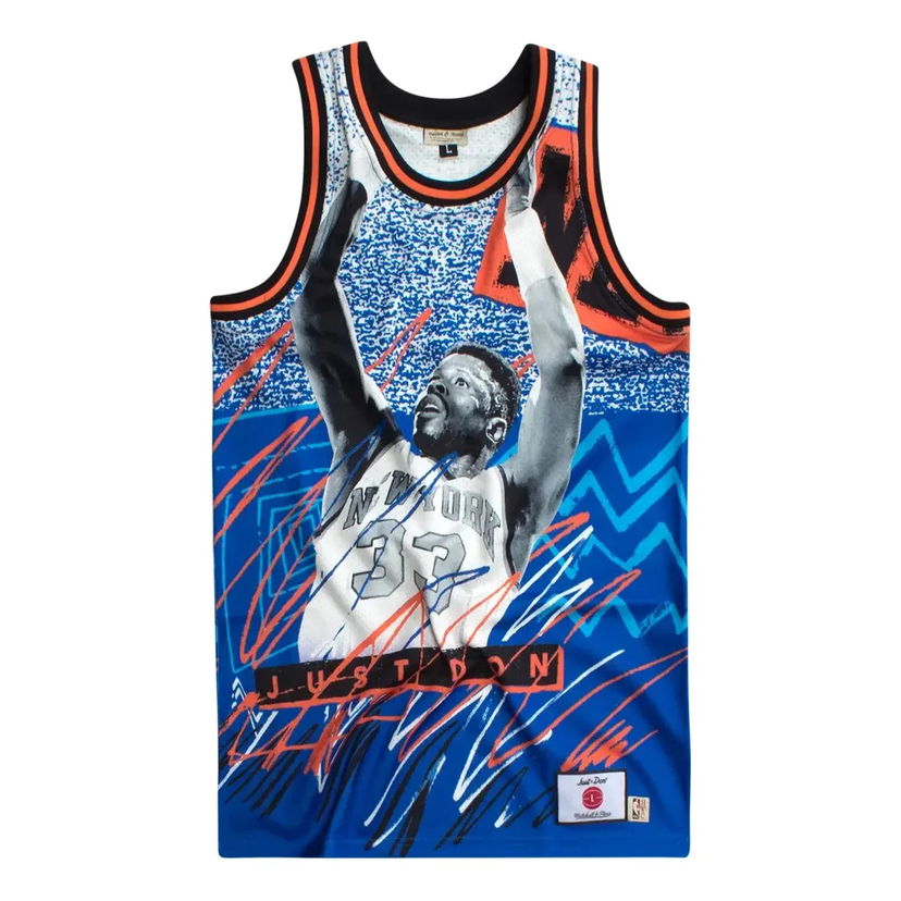 Linne Mitchell & Ness Mitchell & Ness x JUST DONNY New York Knicks Basketball Jersey Blå | DJY1PTRY-NYKNG180453PEW