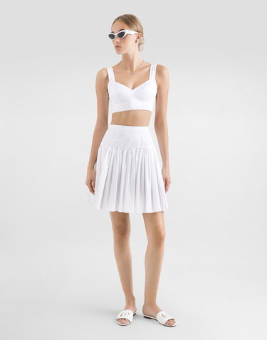 Kjol Dolce & Gabbana Dolce & Gabbana Short Cotton Circle Skirt Vit | F4CFATFU61AW0800, 1