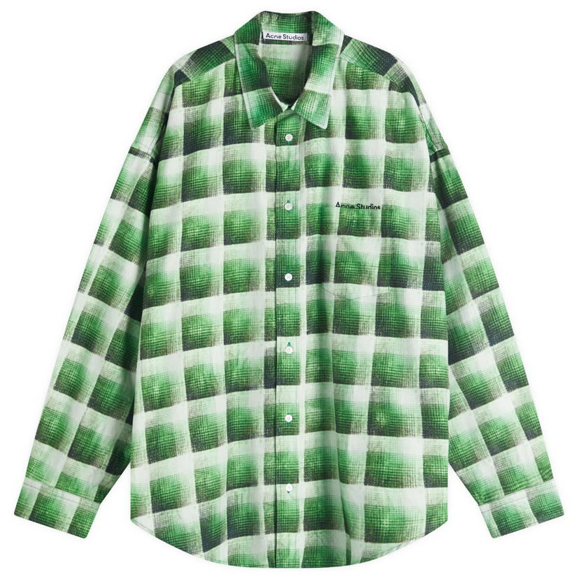 Skjorta Acne Studios Setar U Trafalgar Checked Shirt, Size Large Grön | BB0615-AB8
