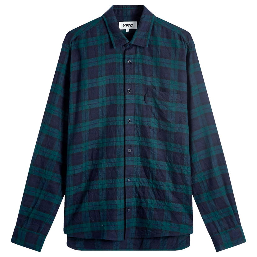Skjorta YMC Curtis Check Shirt Grön | P2XMI-40