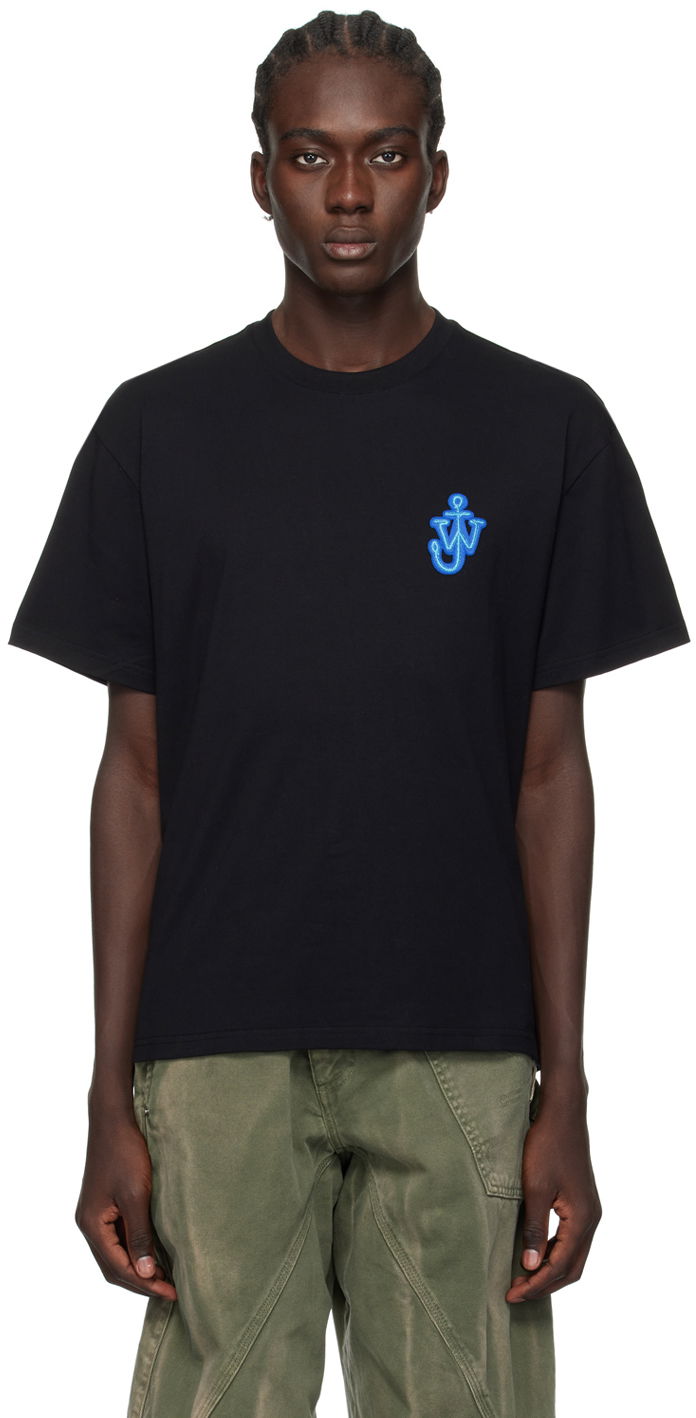 T-shirt JW Anderson Black Anchor Patch T-Shirt Svart | JT0061-PG0772