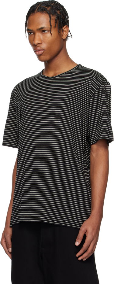 T-shirt LEMAIRE LEMAIRE Striped Short Sleeve T-Shirt Svart | TO1385 LJ1033, 3