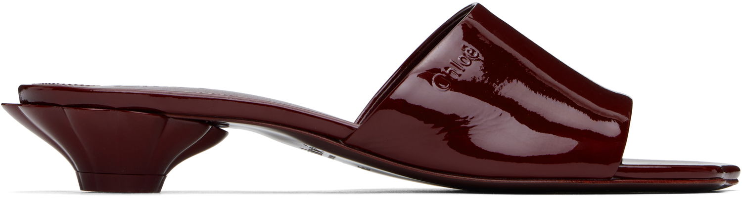 Sneakers och skor CHLOÉ Chloé Flower Heel Sandals Bourgogne | CHC25U09USG, 0