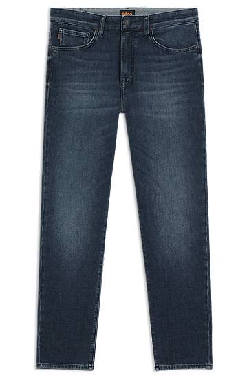 Jeans BOSS Tapered-Fit Comfort-Stretch Denim Jeans Blå | 50544651, 0