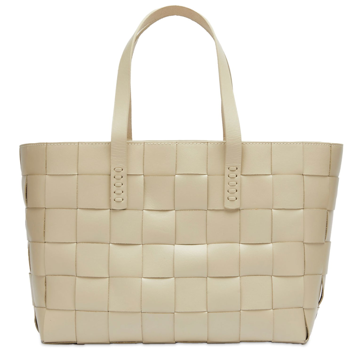 Tygpåse Dragon Diffusion Woven Leather Tote Bag Beige | 8151-PEARL, 0