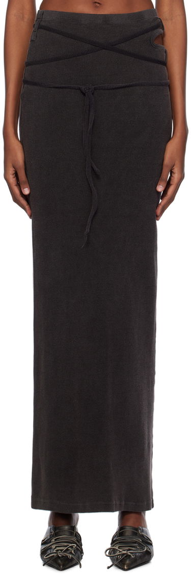 Kjol Ottolinger Ottolinger Rib Knit Maxi Skirt Svart | 408001, 0