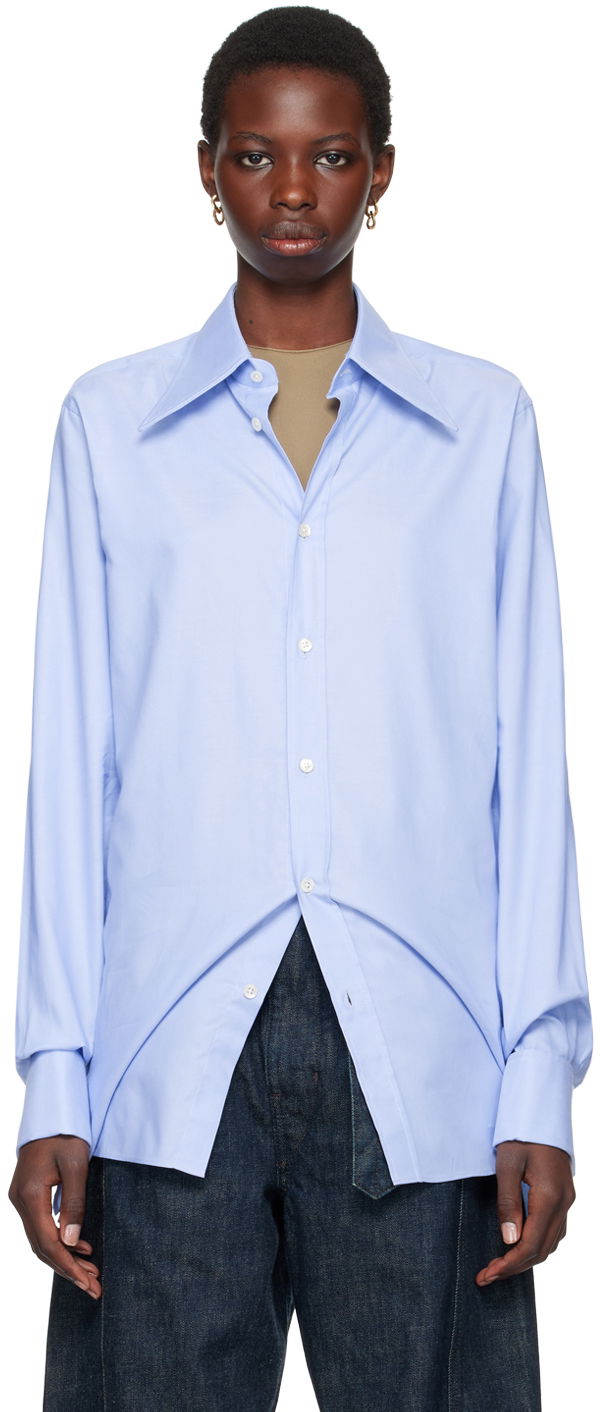 Skjorta Maison Margiela Blue Oxford Shirt Turkos | S50DT0038 S52925