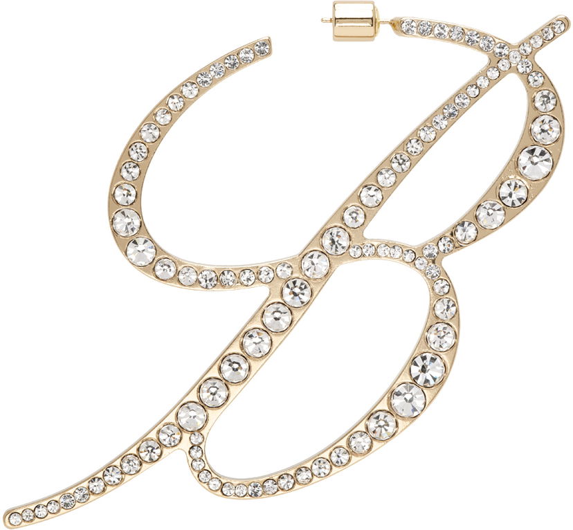 Örhängen Blumarine Crystal-Embellished "B" Monogram Single Earring Metallisk | P444W062A