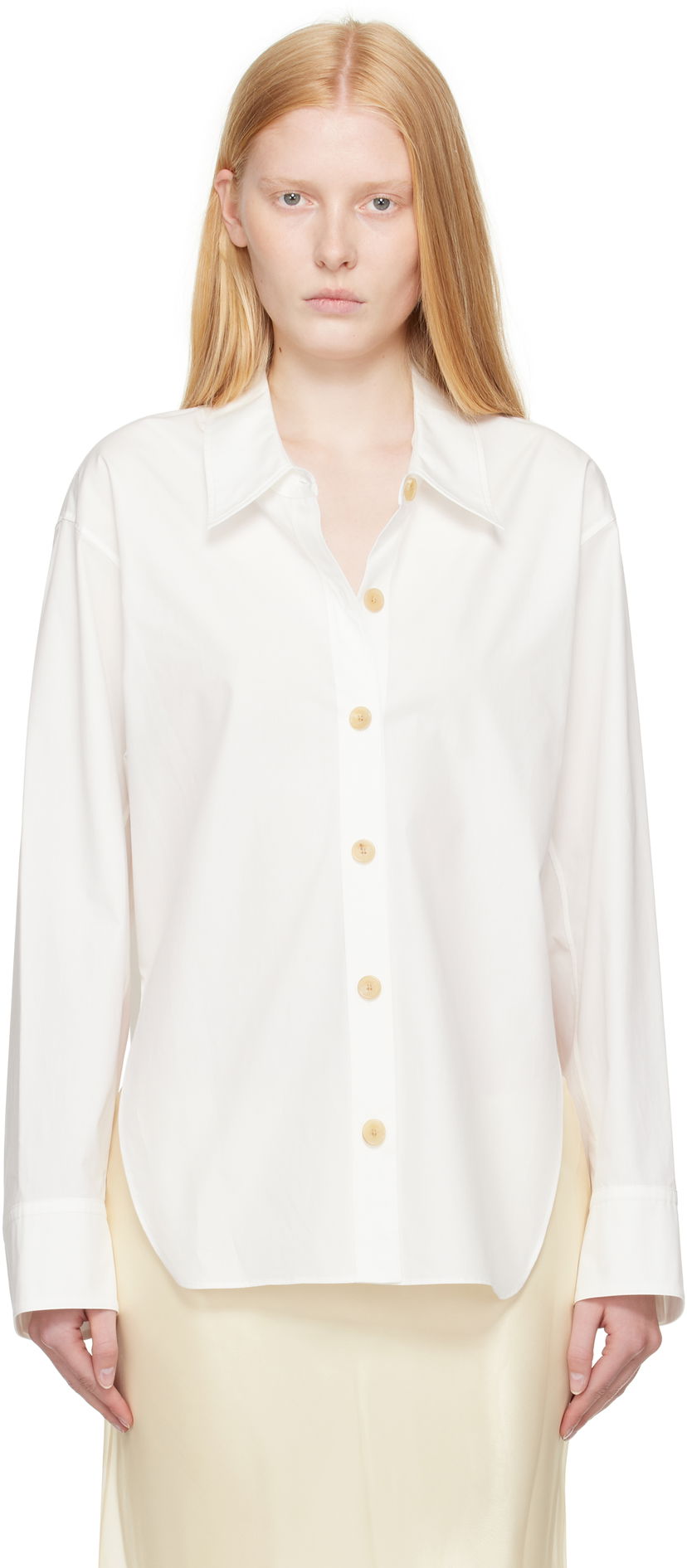 Skjorta Khaite Khaite Herschel Button-Down Shirt Vit | 2379195