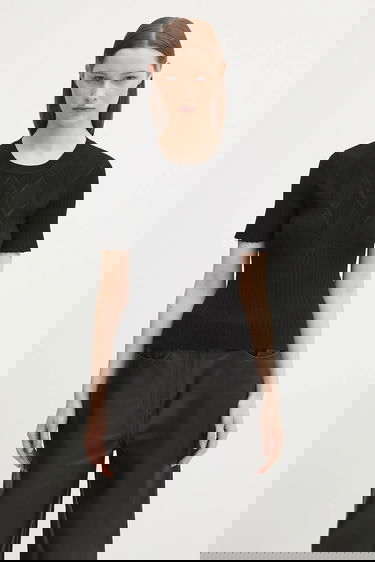 T-shirt KENZO Kenzo Textured Summer Top Svart | FF62TO6033CW, 0