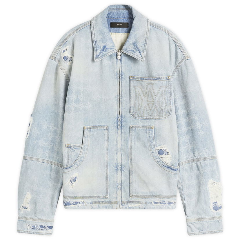 Jacka AMIRI AMIRI Repair Work Denim Jacket, Size Large Blå | AMDNWJ1014-FadedIndigo