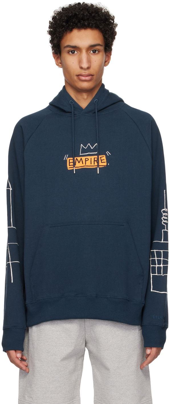 Sweatshirt Études Études Racing Empire Hoodie Mörkblå | E23MC271A01643
