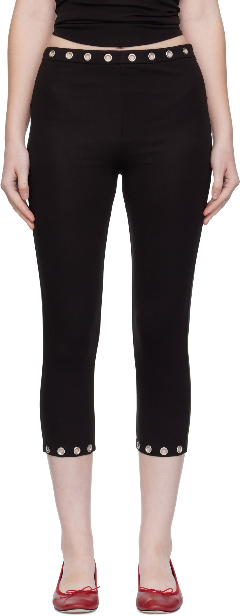 Damasker Miaou Miaou Carla Capri Leggings Svart | 1065HJBBLK