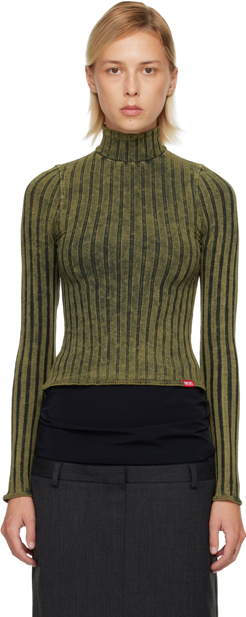 Sweater Diesel T-Clawa Ribbed Turtleneck Long-Sleeve Sweater Grön | A21601 0DCCB