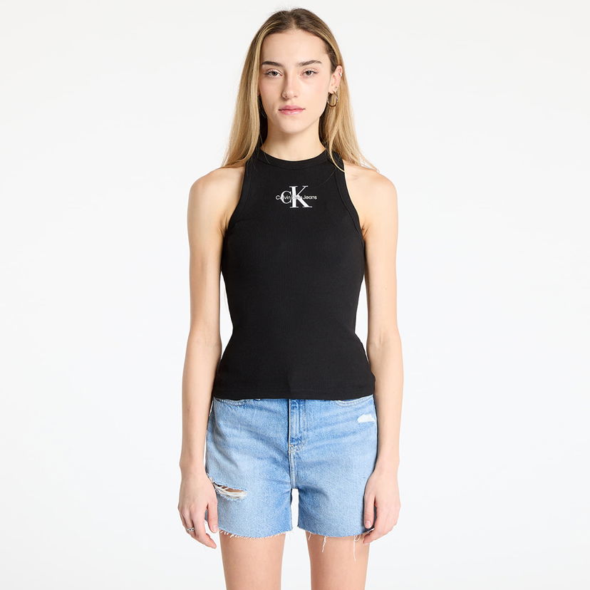 Linne CALVIN KLEIN Calvin Klein Jeans Monologo Rib Tank Top Svart | J20J225301 BEH