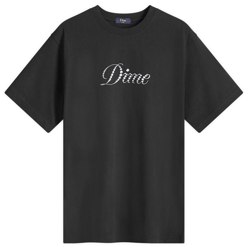 T-shirt Dime Icy Cursive T-Shirt Svart | DIMESU2434BLK