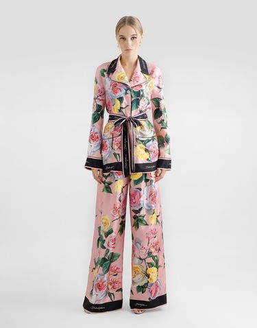 Pyjamas Dolce & Gabbana Dolce & Gabbana Rose And Peony Print Twill Pajama Shirt Rosa | F5Q03THI1W3HF5IY, 1