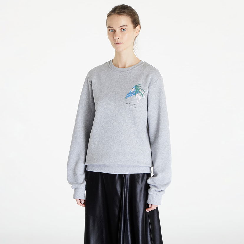 Sweatshirt Queens Dej Mi Radši Kytku V Květináči Crewneck Grå | QNS_042
