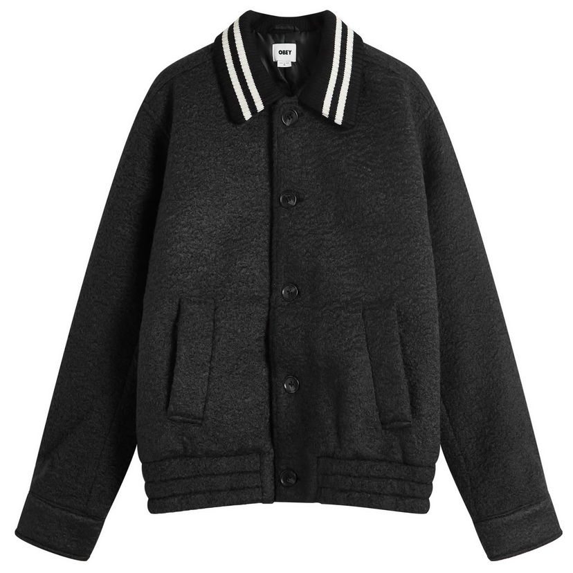 Bomberjacka OBEY Saunders Rib Collar Svart | 121800571-BLK
