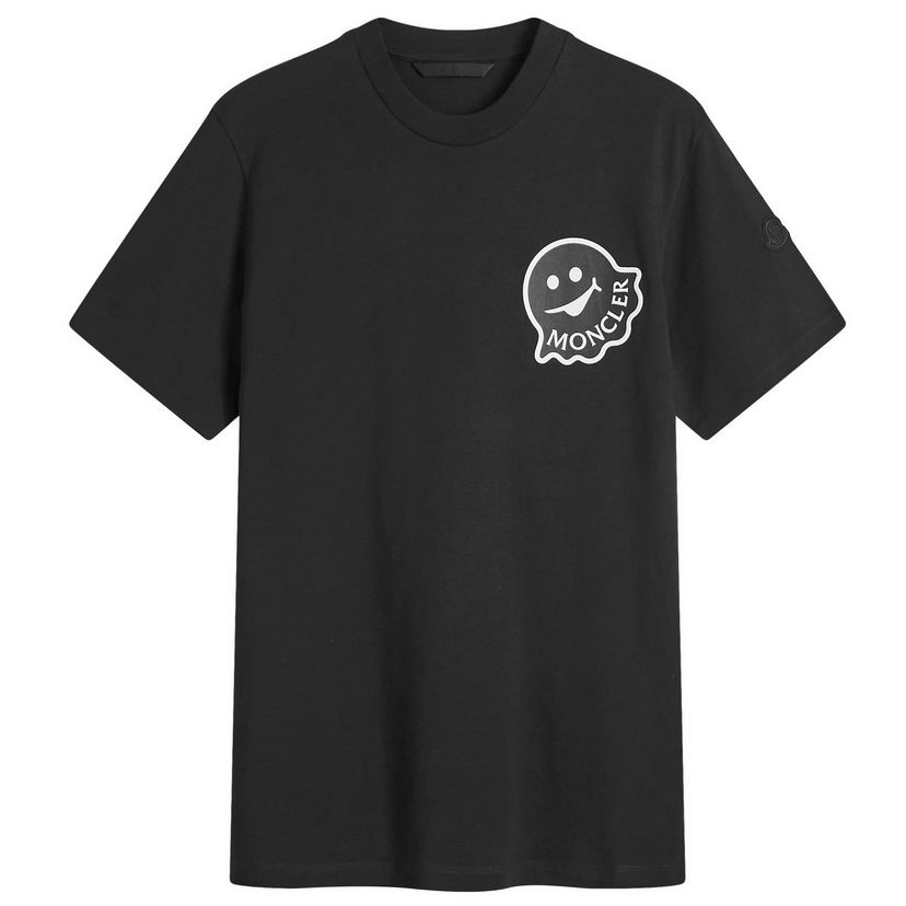 T-shirt Moncler Moncler Cotton Jersey Ghost Logo T-Shirt, Size Large Svart | 8C000-18-89AJS-998