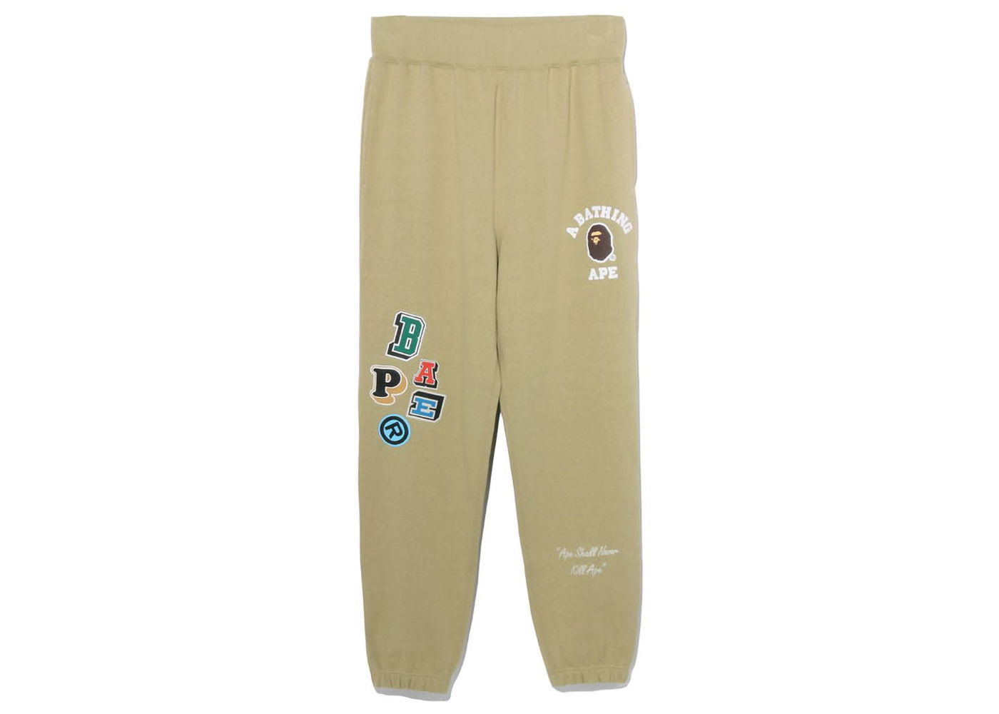 Träningsbyxor BAPE Multi Fonts Sweatpants Beige | 1I30-152-001, 0