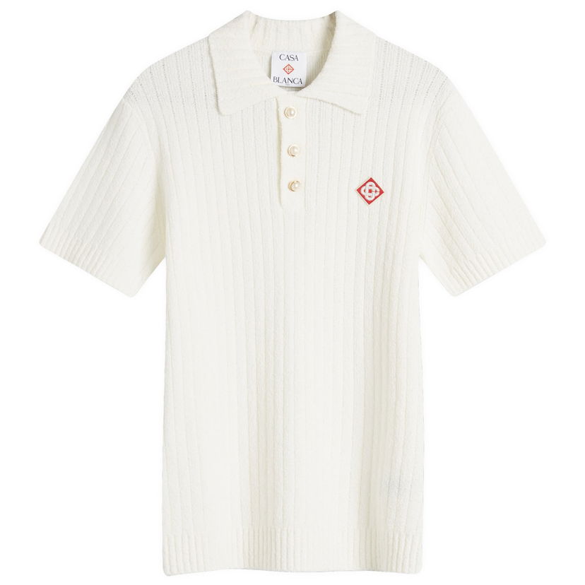 Polotröja Casablanca Boucle Polo Shirt Vit | MPS25-KW-780-01