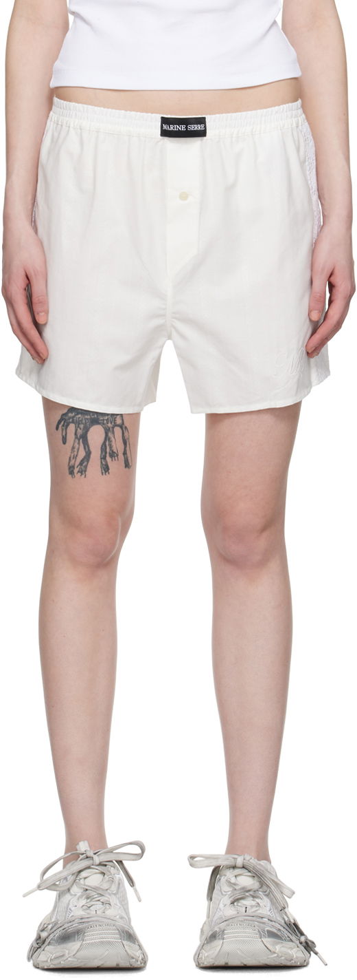 Shorts Marine Serre Patch Shorts Vit | USH002