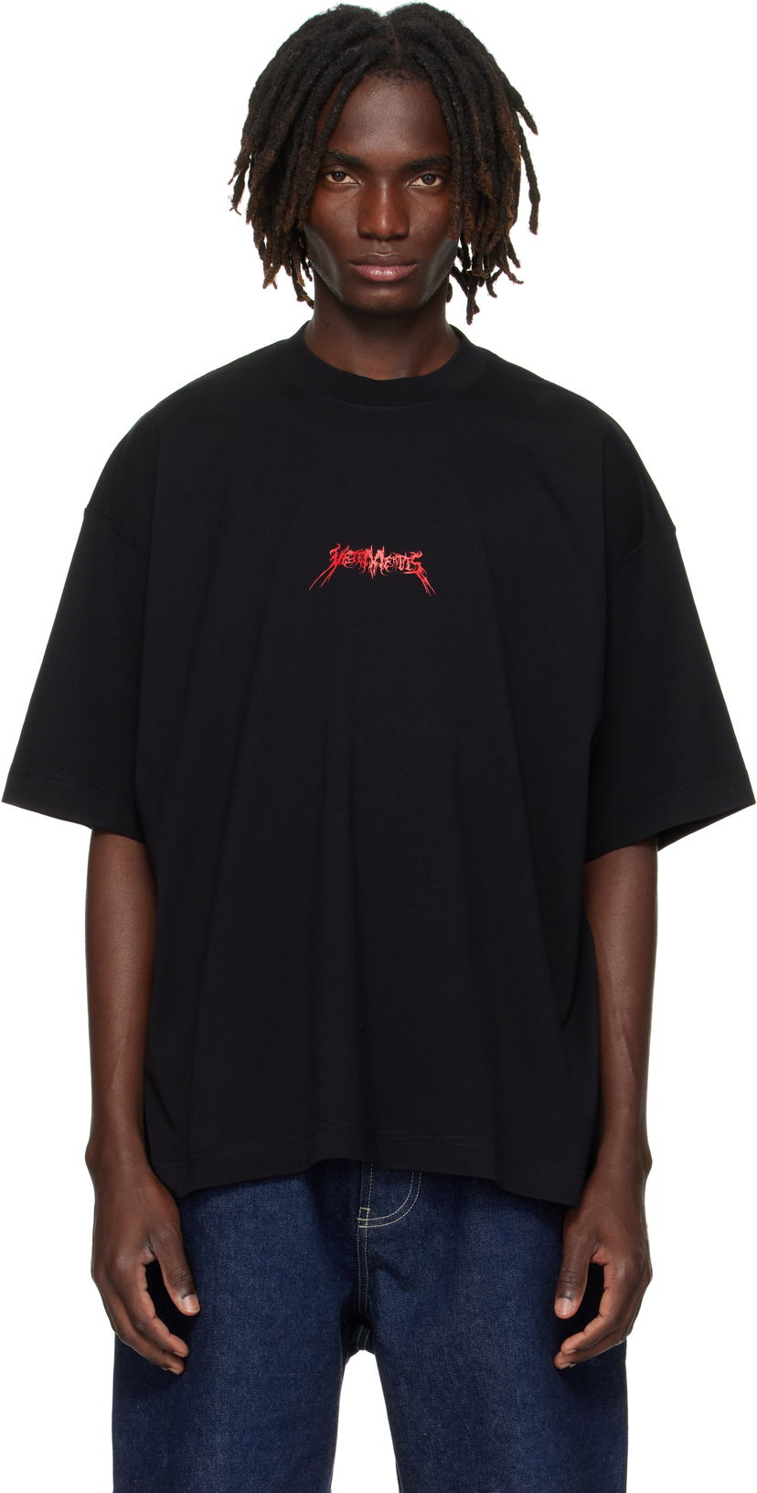 T-shirt VETEMENTS Vetements Metal Logo Regular Fit T-Shirt Svart | UH76TR600B