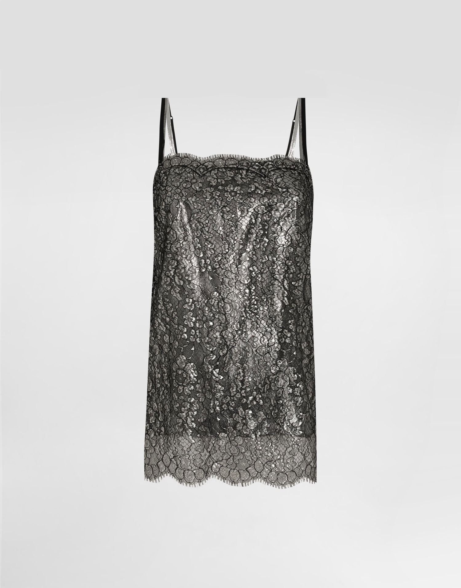 Linne Dolce & Gabbana Lamé Lace Top Metallisk | F7BJ1TILMCFS0998, 0