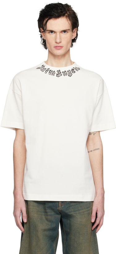 T-shirt Palm Angels Flame Logo T-Shirt Vit | PMAA001S25JER0020310, 0