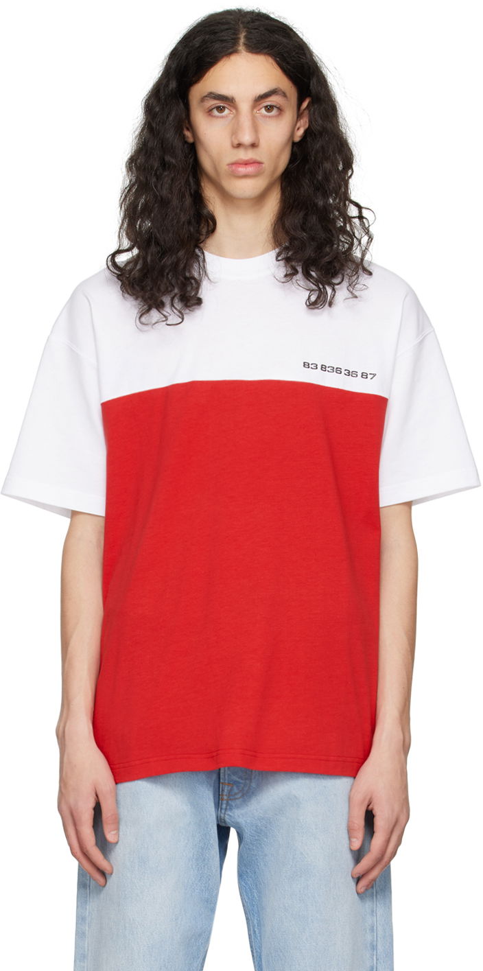 T-shirt VETEMENTS VTMNTS Colorblocked T-Shirt Röd | VL16TR280R