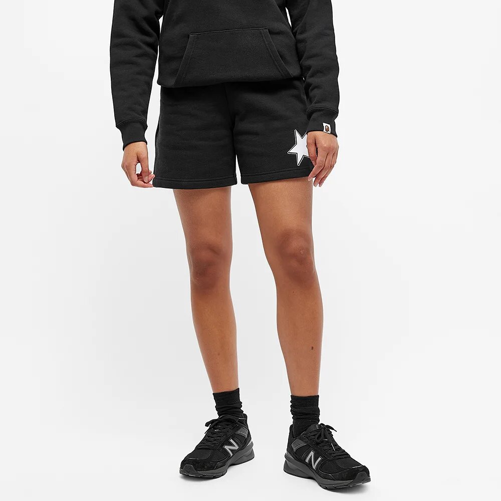 Shorts BAPE Sta Oversized Sweat Shorts Svart | 001SPI302005L-BLK, 0