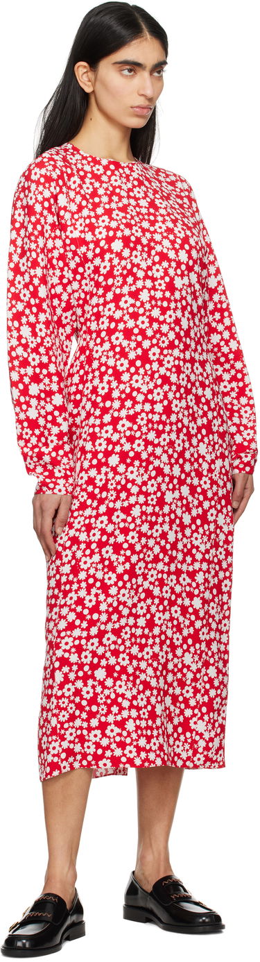 Klä Marni Marni Pop Fields Midi Dress Röd | ABMA1360S0 UTVA45, 3
