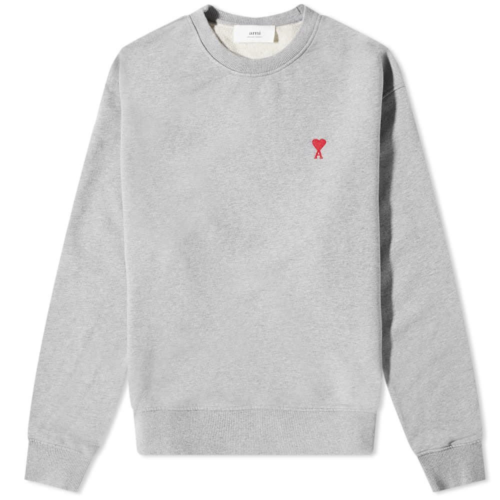 Sweatshirt AMI Small Heart Crewneck Sweatshirt Grå | BFUSW001-730-055, 0