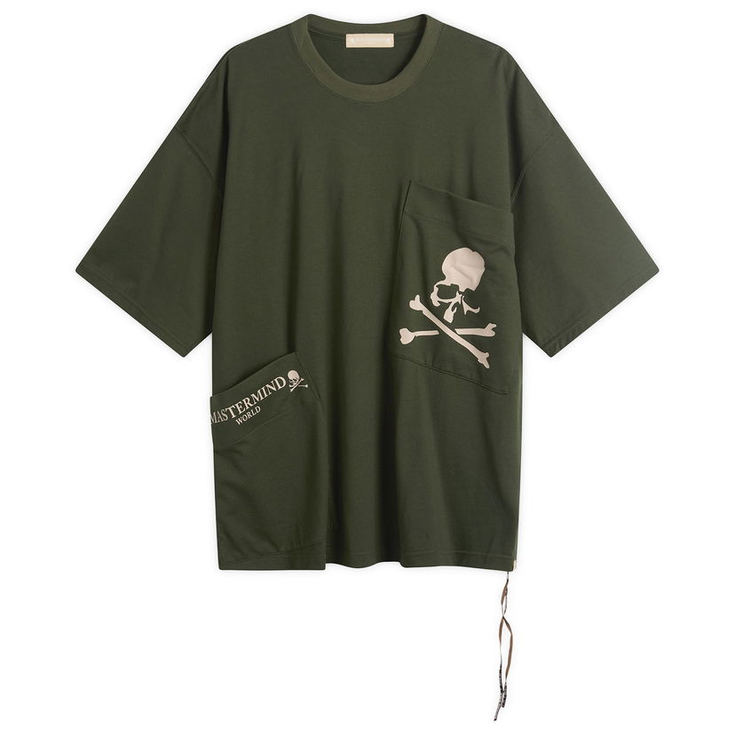 T-shirt Mastermind WORLD MASTERMIND WORLD Multi Pocket Skull and Crossbones Short Sleeve T-Shirt Size Large Grön | MW25S15-TS025-012OLV