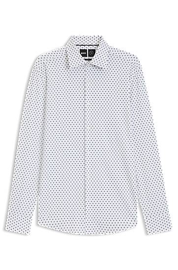 Skjorta BOSS Men's Slim Fit Performance-Stretch Shirt Vit | 50545310