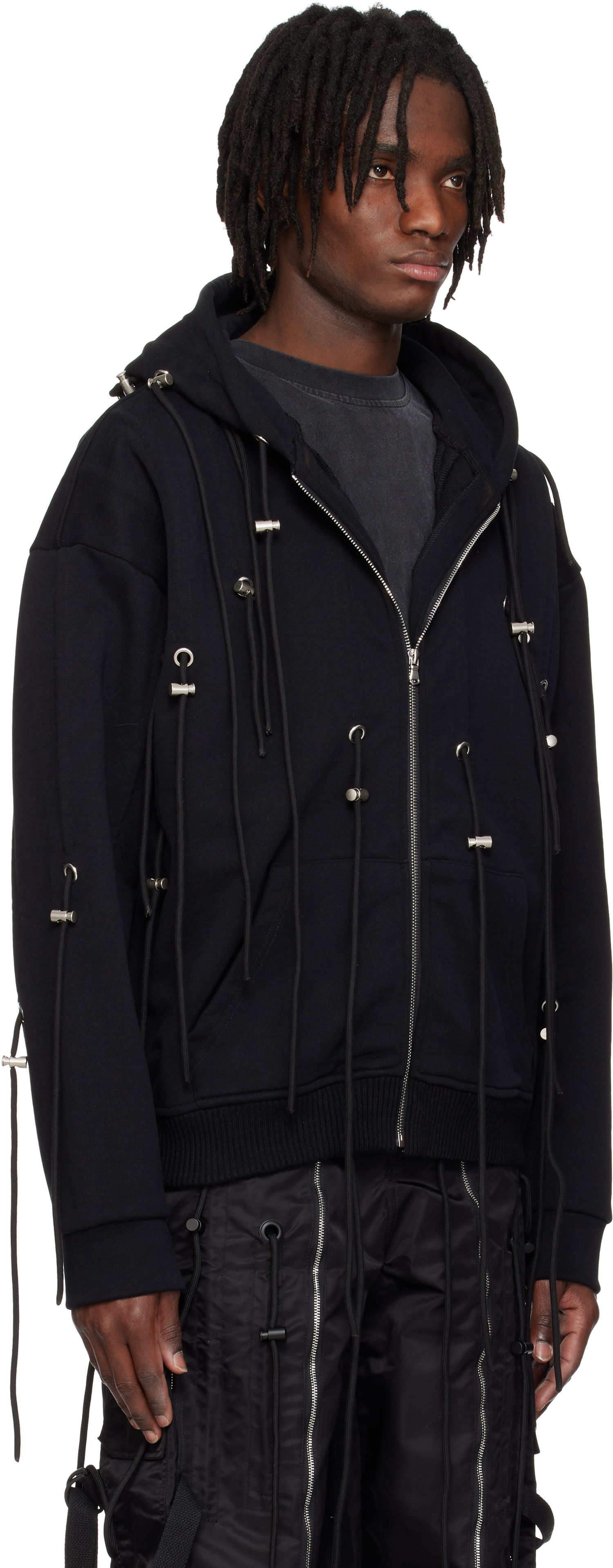 Sweatshirt Who Decides War Who Decides War String Theory Zip-Up Hoodie Svart | 1110520002SS25, 1