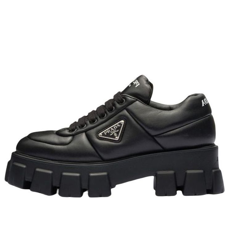 Sneakers och skor Prada Monolith Brushed Leather Shoes Svart | 1E119N_2DL8_F0002_F_055